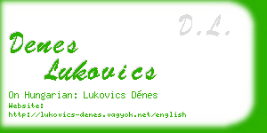 denes lukovics business card