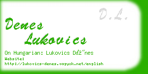 denes lukovics business card